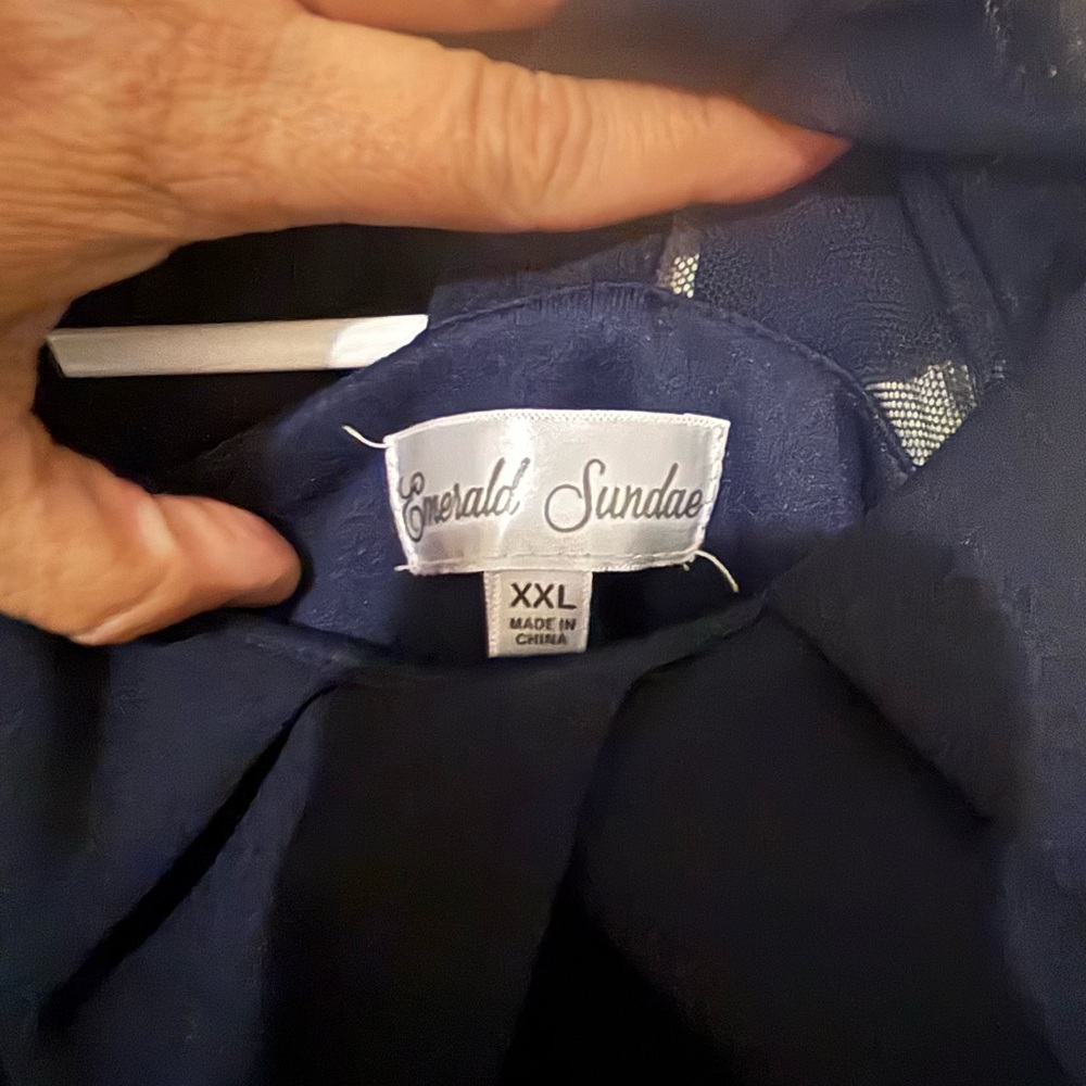 Emerald Sundae Navy Halter Fit & Flare Dress - Picture 4 of 4
